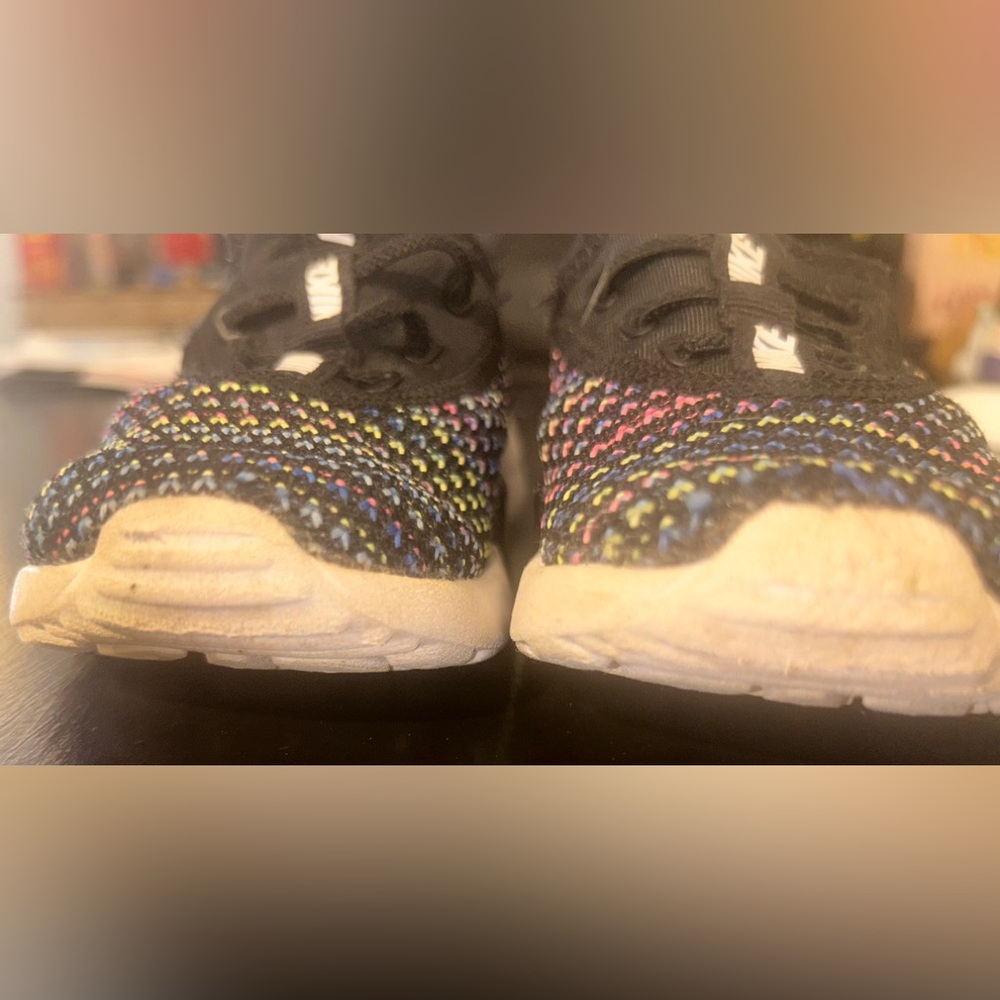 Nike Girls running shoes- black/multi colored